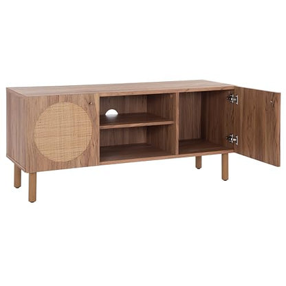 SAFAVIEH Home Collection Ophelia Oak Brown 2-Door 2-Shelf Entertainment Media Stand (Fits up to a 50" Flatscreen TV)