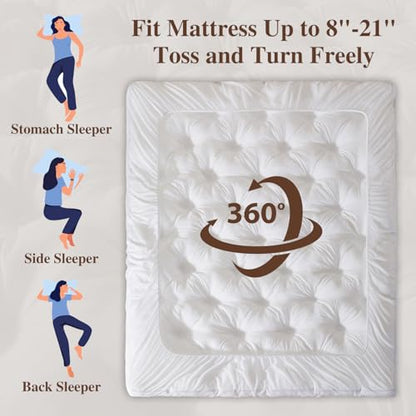 5 Inch Memory Foam Mattress Topper (Queen, 60x80),Deep Pocket, view 7