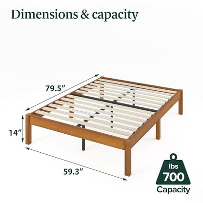 Zinus 14 Inch Ellie Bamboo Platform Bed Frame, No Box Spring Needed, Queen, view 3