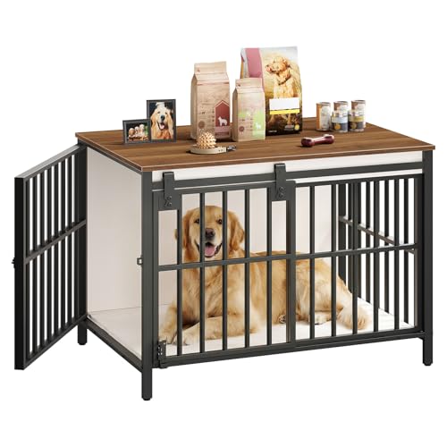 Dog Crate Furniture with Sliding Barn Door, view 3