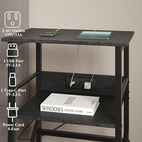 Record Player Stand with Charging Station, view 6