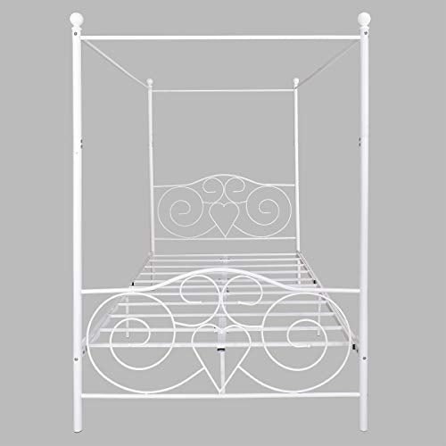 Canopy Full Bed Frame Platform Heavy Duty Steel Slat and Support with Headboard, view 7