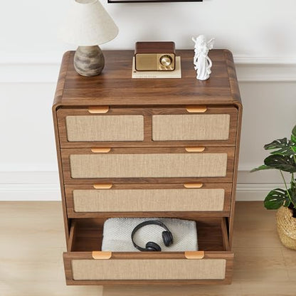 Mid Century Modern Dresser for Bedroom with 4 Drawers, Walnut, view 5