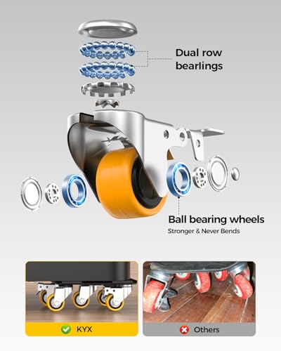 Furniture Dolly, Furniture Movers with 5 Wheels,Carbon Steel Panel Heavy Duty Dolly, Furniture Lifter with 360° Rotatable Silent Rubber Universal Wheels, Max Load 4000LBS(6.9x6.9 in)