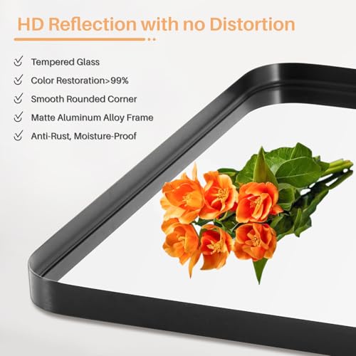 Bathroom Mirror for Wall, 30x22 Inch Rounded Rectangle Mirror, view 6