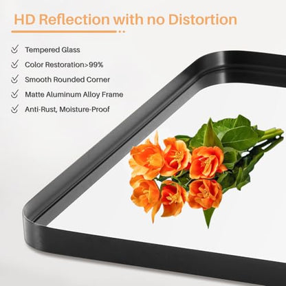 Bathroom Mirror for Wall, 30x22 Inch Rounded Rectangle Mirror, view 6
