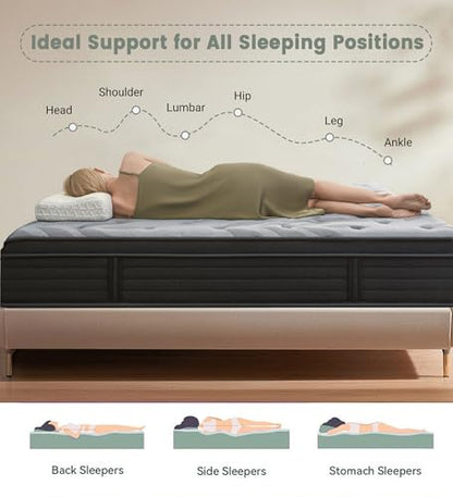 12 Inch Full Mattress, Medium Firm Hybrid Mattress in a Box, view 5