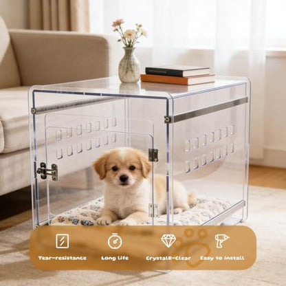 Dog Crate Furniture, Clear Indoor Dog Kennel for Small to Medium Dog, view 6