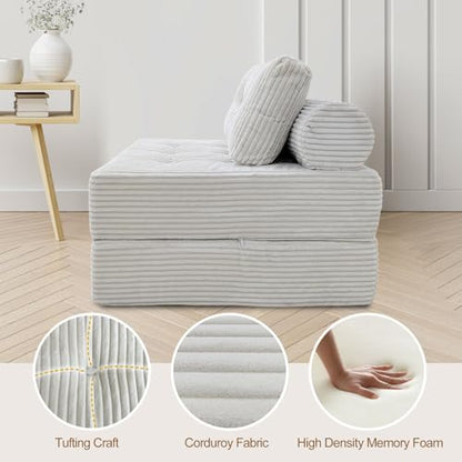 Memory Foam Folding Sofa Bed, Versatile Convertible Sleeper Chair