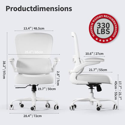 Office Chair, Ergonomic Desk Chair with Adjustable Lumbar Support, view 3