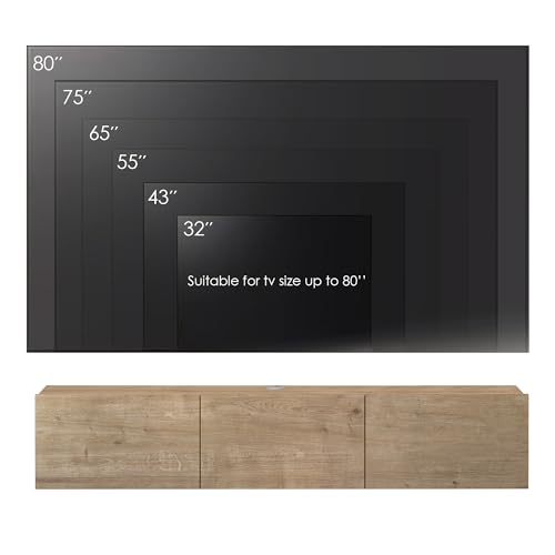 Floating TV Stand Wall Mounted for 65"–80" TVs, view 7