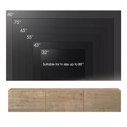 Floating TV Stand Wall Mounted for 65"–80" TVs, view 7