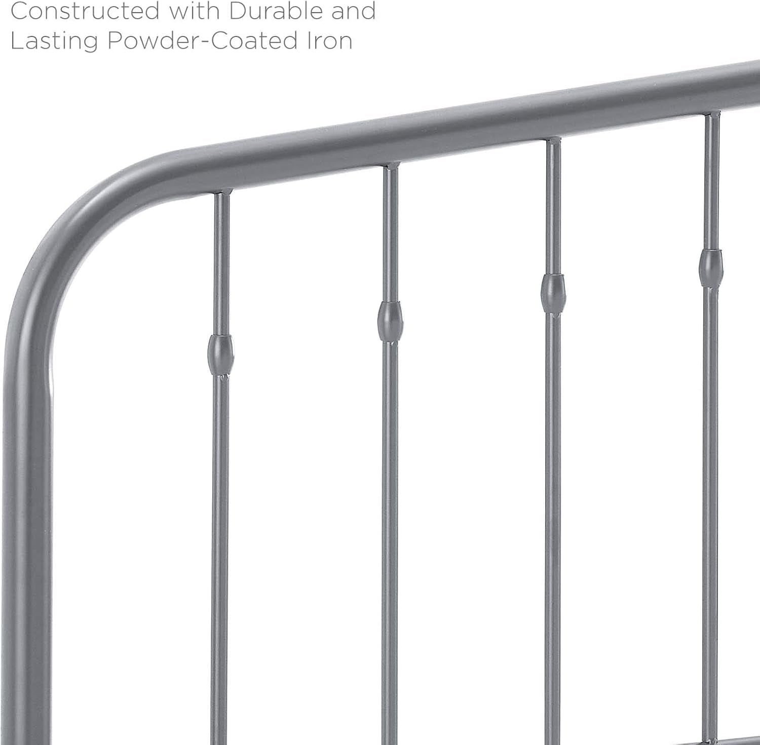 Lennon Modern Farmhouse Metal Twin Headboard in Gray