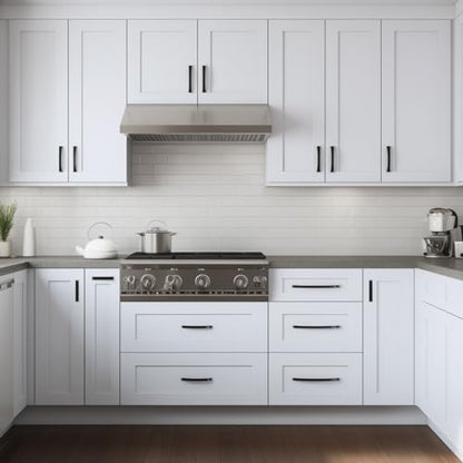 Shaker Style 9” Base Spice Rack Cabinet 1 Door, Soft-Close, Solid Wood Frame with Premium Dovetail Drawer Box – Versatile Storage for Kitchen Essentials (SK-White, 9" W x 24" D x 34.5" H)