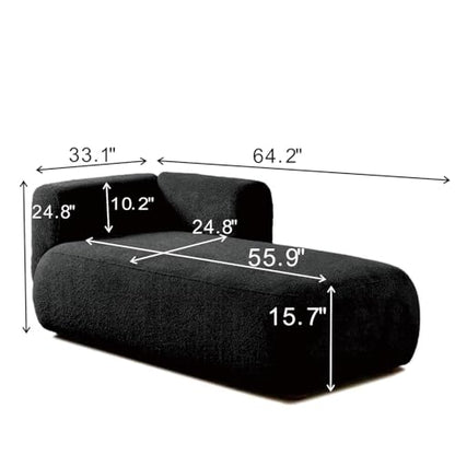 Boucle Upholstered Right Facing Chaise Lounge Indoor for Living Room Bedroom, view 3