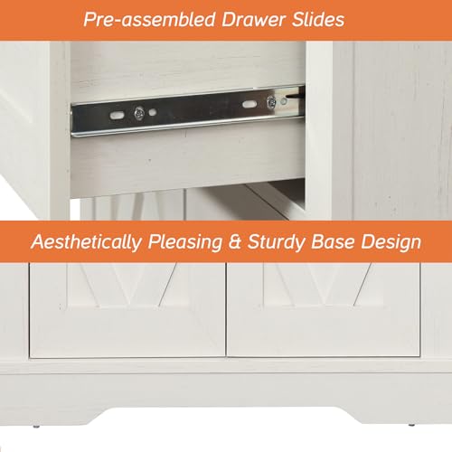 Farmhouse Entertainment Center with Bookshelves for 65" TV, view 7