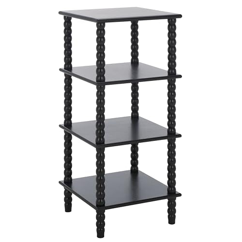 SAFAVIEH Home Collection Dilyn Matte Black 4-Tier Shelving Unit Etagere Bookshelf