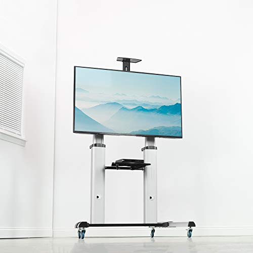 VIVO Ultra Heavy Duty Mobile 32 to 100 inch TV Stand for Flat Screens, Adjustable, Rolling TV Cart Mount with Wheels STAND-TV22S