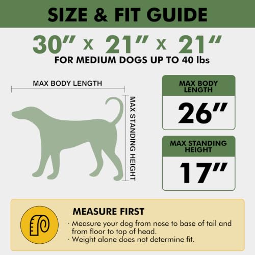 30" Soft Collapsible Travel Dog Crate for Medium Dogs,Green, view 3