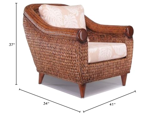 Rattan and Hyacinth Living Room Furniture Lounge Club Chair (#1562-BS)