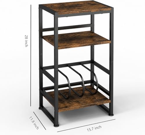 3-Tier Record Player Stand, with Storage, 28" H, Rustic, view 3