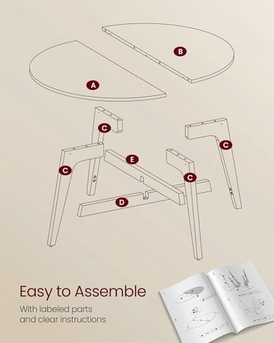 VASAGLE MAEZO Collection - Round Coffee Table, 31.5-Inch Center Table, Tapered Legs, Curved Transitions, Easy to Assemble, for Living Room, Charcoal Gray ULCT251BA01S