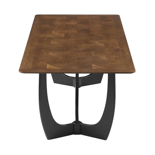 Wrenly 94Inch Dining Table Solid Wood Walnut Finish Modern Kitchen Room Entertaining Home Furniture Quality Stylish Elegant Durable Refined Versatile Contemporary