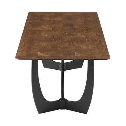 Wrenly 94Inch Dining Table Solid Wood Walnut Finish Modern Kitchen Room Entertaining Home Furniture Quality Stylish Elegant Durable Refined Versatile Contemporary