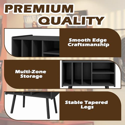 Montex Record Player Stand with Vinyl Storage, view 5