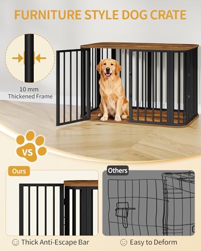 39.4'' L Dog Crate Furniture, Wooden Dog Kennel Indoor Dogs Cage, view 7