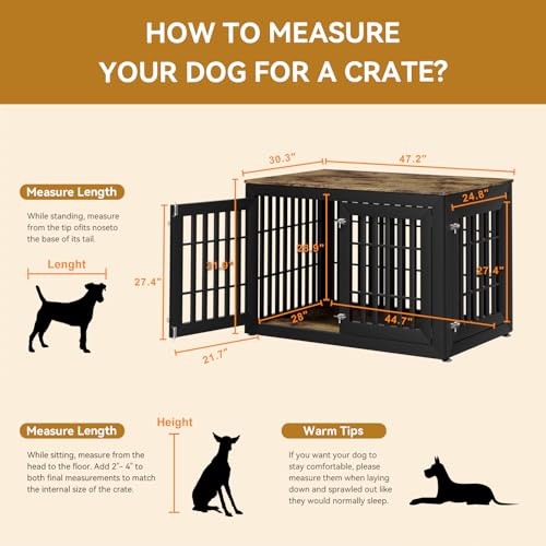 48 Inch Heavy-Duty Dog Crate Furniture, view 4