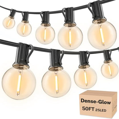 Outdoor String Lights 50 FT, Patio Light with 26pcs G40 Shatterproof LED Bulbs, view 2