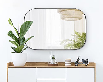 Rollo Midcentury Rounded Rectangle Mirror; 20 x 30; Bronze; Modern Metal Framed Mirror