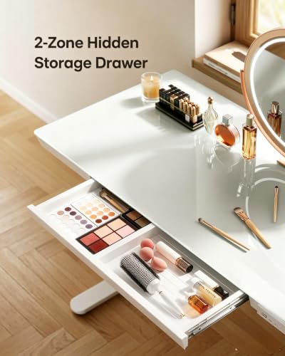 Glass Standing Desk with Drawer, 48 x 24 inch Electric Standing Desk, view 7