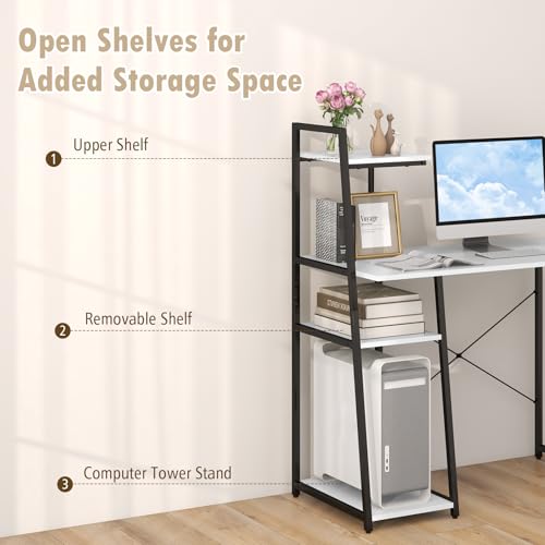 Computer Desk with 4-Tier Storage Shelves, view 7