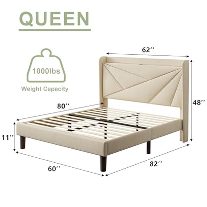 Queen Size Bed Frame with Charging Station, view 3