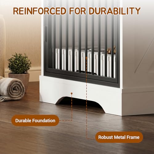 43.3 Inch Dog Crate Furniture with Storage, view 7