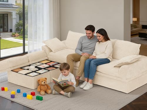 Modular Cloud Couch with Storage and Ottoman for Living Room, view 3