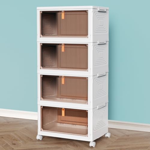 4 Tier Plastic Storage Bins with Lid 23QT - Stackable Storage Bins, view 2