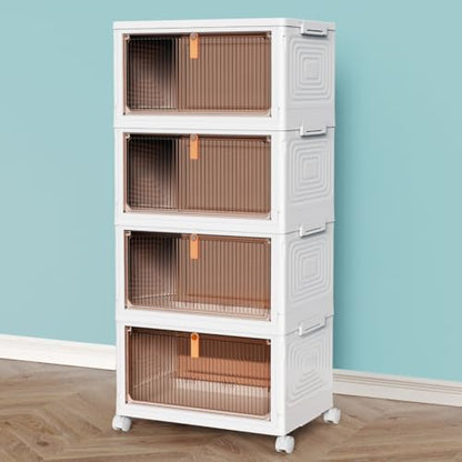 4 Tier Plastic Storage Bins with Lid 23QT - Stackable Storage Bins, view 2
