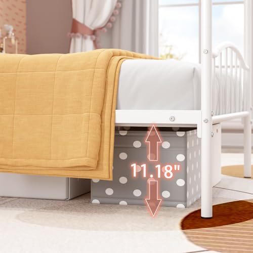 Metal Twin Canopy Bed Frame with Headboard and Footboard, view 8