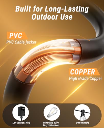 200FT LED Outdoor String Lights with Remote, view 6