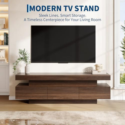 60" TV Stand for 65 Inch TV with Storage Drawer & Open Shelves, view 9