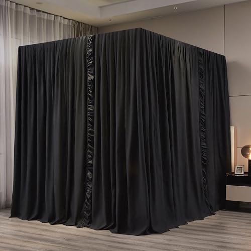 Black Canopy Bed Curtains Queen Size, view 6