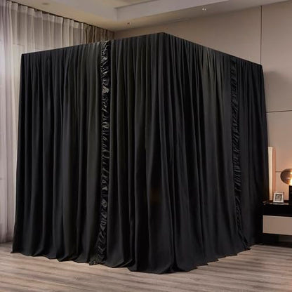 Black Canopy Bed Curtains Queen Size, view 6
