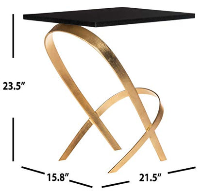 Black and Gold Leaf Side Table, view 4