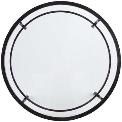 SEI Furniture Jaymes Round Glass Top Coffee Table in Black
