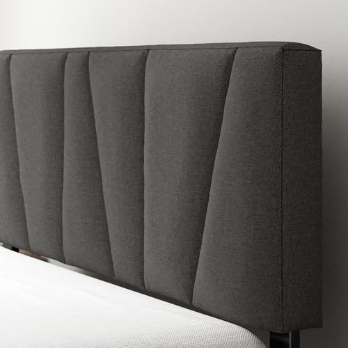 Zinus Maya Upholstered Bed Frame with Asymmetric Headboard, Queen, view 4