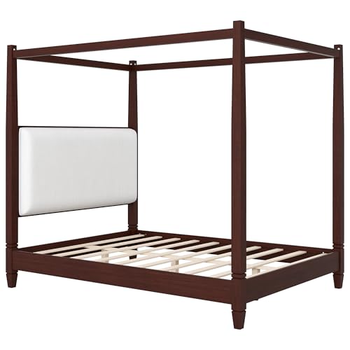 Cara Wooden Canopy Queen Bed Frame With Headboard, view 8