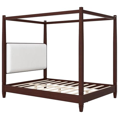 Cara Wooden Canopy Queen Bed Frame With Headboard, view 8